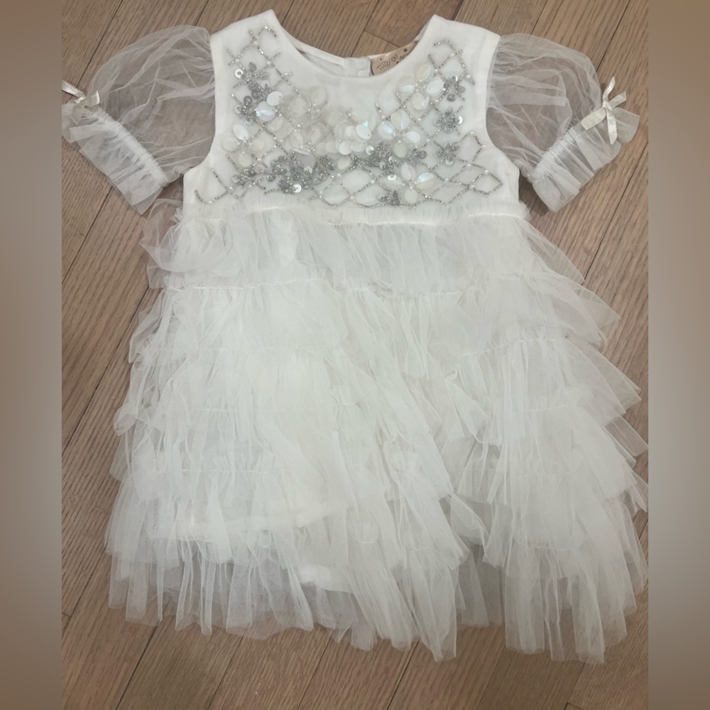 6-12 MONTH White TuTu Du Monde Tulle Dress